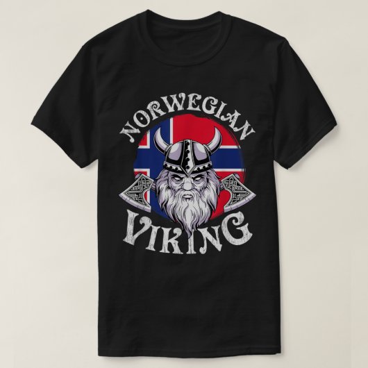 バイキング おもしろ ノルウェー 国旗 ヴァイキング Tシャツ (デザイン正面)
