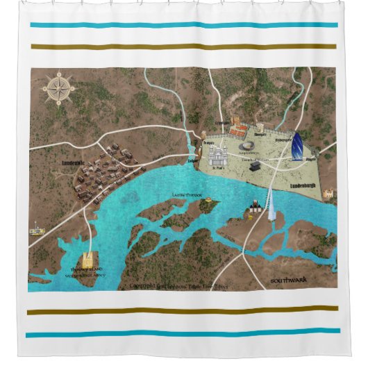 バイキング&ローマンロンドンシャワーカーテン シャワーカーテン (正面)