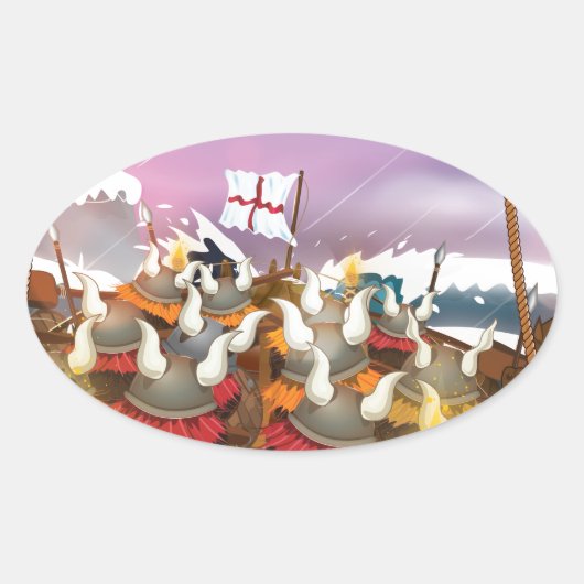 バイキング 楕円形シール (正面)