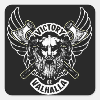 バイキング- VictoryまたはValhalla Stickers スクエアシール