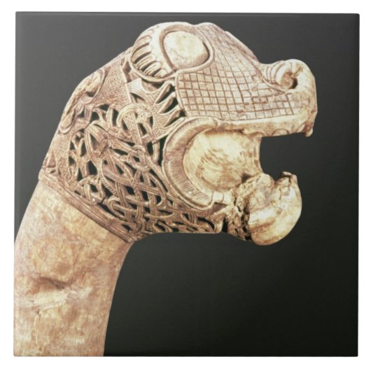 バイキングLongshipの頭首はOsebergで、見つけました、 タイル (正面)