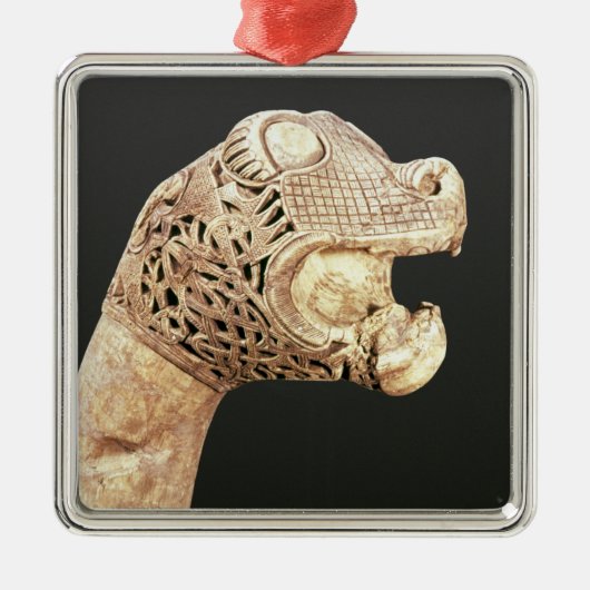 バイキングLongshipの頭首はOsebergで、見つけました、 メタルオーナメント (正面)