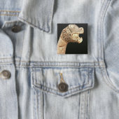 バイキングLongshipの頭首はOsebergで、見つけました、 缶バッジ (インサイチュ)