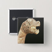 バイキングLongshipの頭首はOsebergで、見つけました、 缶バッジ (正面&裏面)