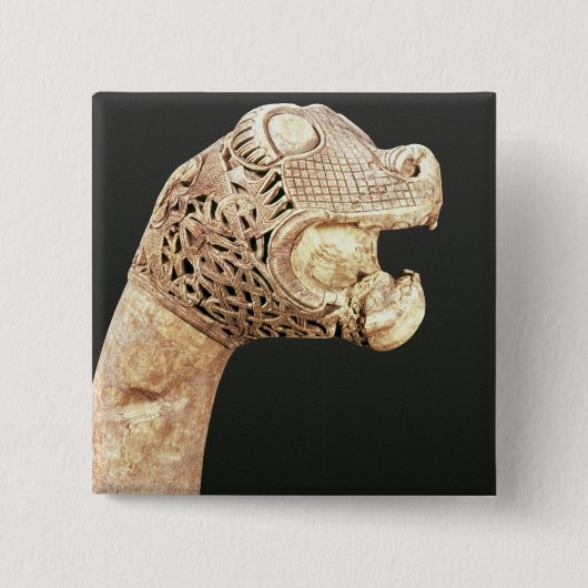 バイキングLongshipの頭首はOsebergで、見つけました、 缶バッジ (正面)