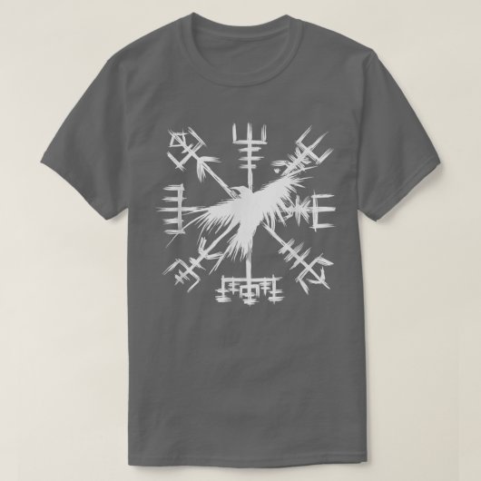 バイキングSymbolVEGVISRとRavenVikingコンパス Tシャツ (デザイン正面)