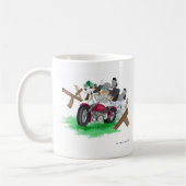 バイクおもしろいでの人間の写真 コーヒーマグカップ (左)
