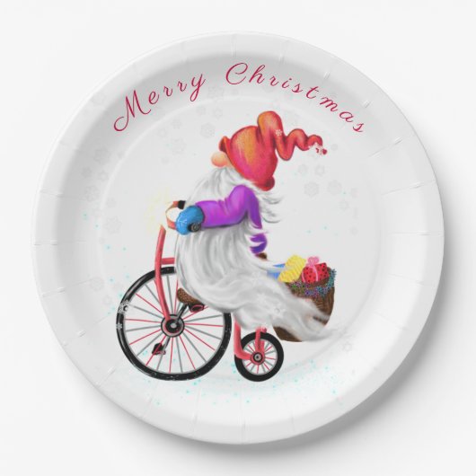 バイクおもしろいとギフトとの格言クリスマスおもしろい ペーパープレート (正面)