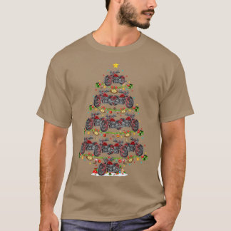 バイクおもしろいクリスマス照明サンタモーターバイクチ Tシャツ