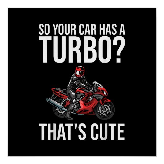 バイクおもしろいスポーツバイクギフト男性女性バイク ポスター (正面)