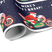 バイクおもしろいバイクもしくは自転車に乗る人ホリデーギフト ラッピングペーパー (ロールコーナー)