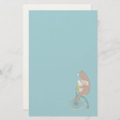 バイクお洒落に乗るバニーとクマ 便箋 (正面/裏面)