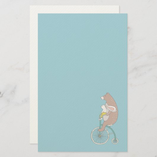バイクお洒落に乗るバニーとクマ 便箋 (正面/裏面)