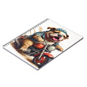 バイクお洒落に乗るブルドッグチョッパー ノートブック (左側)