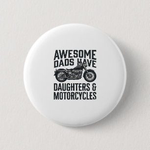 バイクお父さん娘の引用文ビンテージベクトルデザイン 缶バッジ
