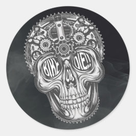 バイクかダイス!!スカルデザイン ラウンドシール