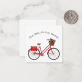 バイクが命をより美しく-赤い自転車 ノートカード (正面/裏面インサイチュ)