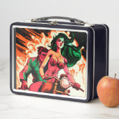 バイクすごいのヒーローの女性 メタルランチボックス (インサイチュ)