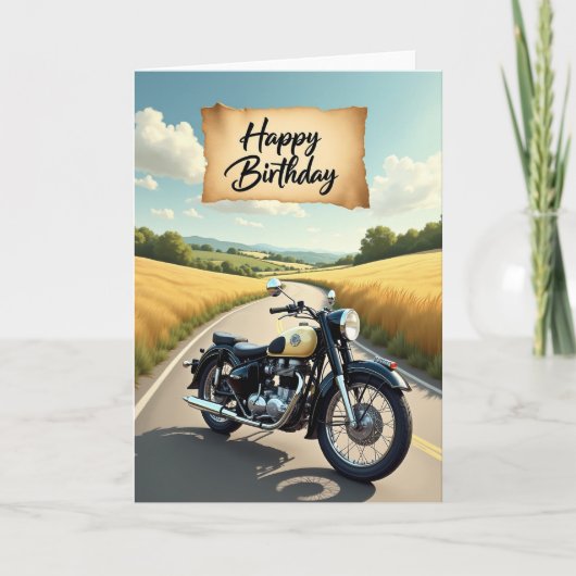 バイクでお出かけ 誕生日カード カード (正面)