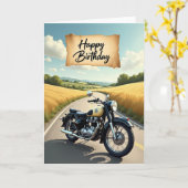 バイクでお出かけ 誕生日カード カード (黄色い花)