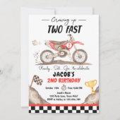 バイクで成長しすぎて2歳の誕生日!ダートバイクパーティー 招待状 (正面)