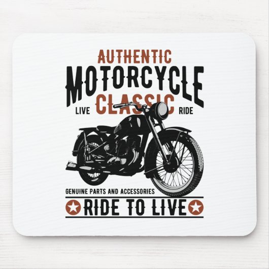 バイクで生きる マウスパッド (正面)