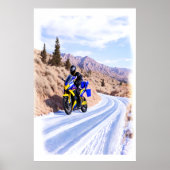 バイクで走る | AI Art ポスター (正面)