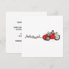 バイクとサイドカーの結婚式 イブニング 招待状