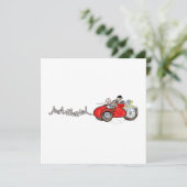 バイクとサイドカーの結婚式 イブニング 招待状 (スタンド正面)