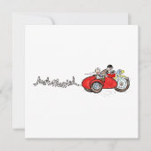 バイクとサイドカーの結婚式 イブニング 招待状 (正面)