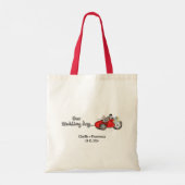 バイクとサイドカーの結婚式 トートバッグ (裏面)