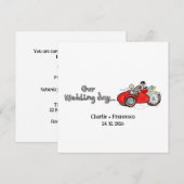 バイクとサイドカーの結婚式  招待状 (正面/裏面)