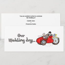 バイクとサイドカーの結婚式  招待状