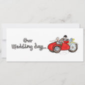 バイクとサイドカーの結婚式  招待状 (正面)