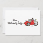 バイクとサイドカーの結婚式 招待状 (正面)