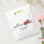 バイクとサイドカーの花婿花嫁 ウェディング フェイバーバッグ (封をした状態)