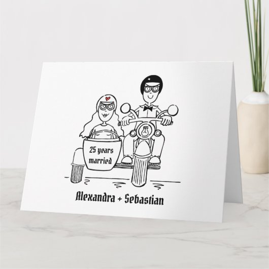 バイクとサイドカーの記念日 カード (正面)