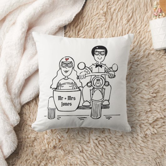 バイクとシデカ結婚ーのギフトスロークッション クッション (ブランケット)
