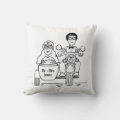 バイクとシデカ結婚ーのギフトスロークッション クッション (正面)