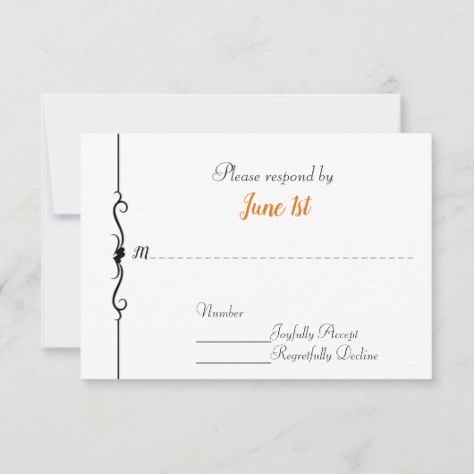 バイクとハートの結婚式の出欠確認 招待状 (正面)