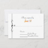 バイクとハートの結婚式の返信 招待状 (正面)