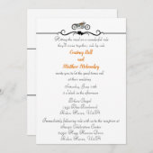 バイクとハートの結婚式招待状 招待状 (正面/裏面)