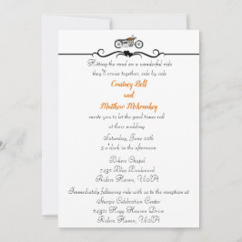 バイクとハートの結婚式招待状 招待状
