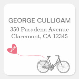 バイクとハートアドレス結婚ラベル – の郵便料金 スクエアシール
