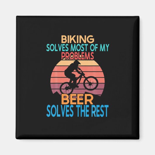 バイクとビールの誕生日パーティ マグネット (正面)