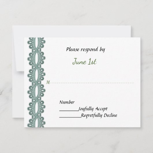 バイクとレースのエレガントな結婚式の出欠確認 出欠カード (正面)