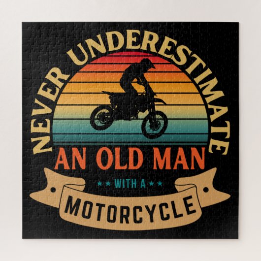 バイクに乗ったおじいさんをナメるな ジグソーパズル (縦)