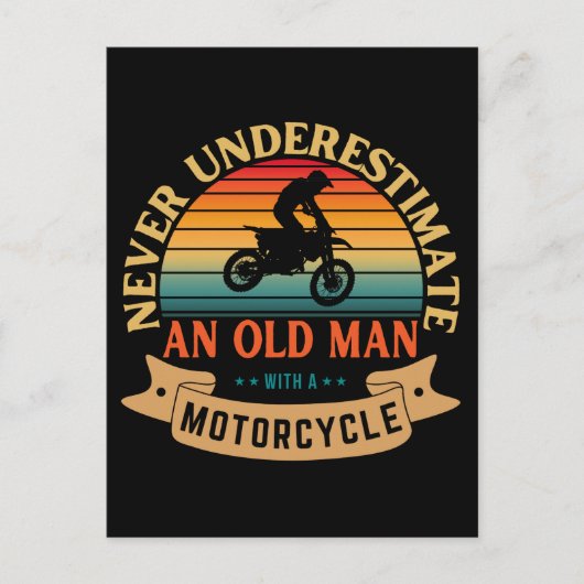 バイクに乗ったおじいさんをナメるな ポストカード (正面)