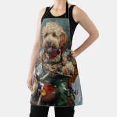 バイクに乗ったコックパウドクリスマス エプロン (インサイチュ)