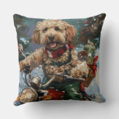 バイクに乗ったコックパウドクリスマス クッション (裏面)